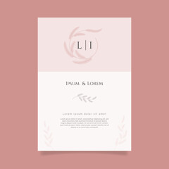 Naklejka premium floral wedding invitation template. - Vector.