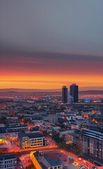 Fototapeta premium city at sunset