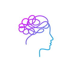 Human brain logo design vector template