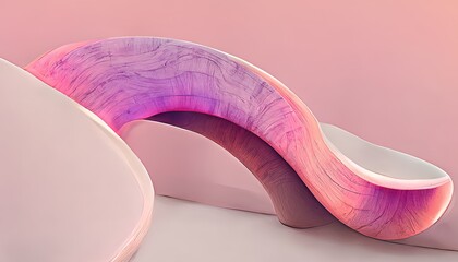Pink curved objects, striking, beautiful, elegant, modern, contemporary art style, fine design elements with luxurious and delicate details, background design
