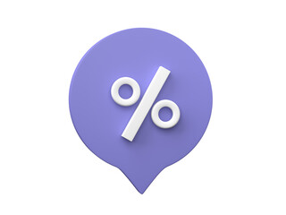 Percentage symbol 3D render.