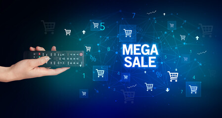 male hand holding wireless peripheral