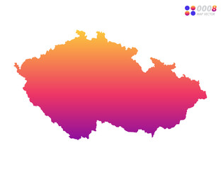 Vector bright colorful gradient of Czech Republic map on white background. Organized in layers for easy editing.