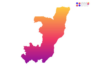 Vector bright colorful gradient of Congo map on white background. Organized in layers for easy editing.