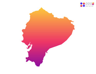 Vector bright colorful gradient of Ecuador map on white background. Organized in layers for easy editing.