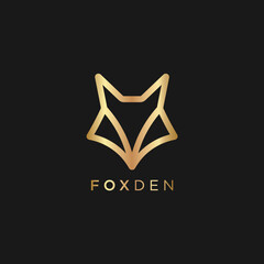 simple fox logo design template elements