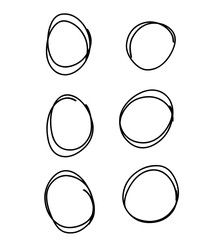 Hand drawn circles sketch frame super set. Rounds scribble line circles. Vector illustrations.