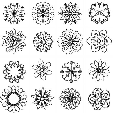 Flower set icon. Editable vector pictogram isolated on a white background. Trendy line symbol for mobile app and website design. Premium icon pack in trendy line style.