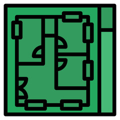 house filled color line