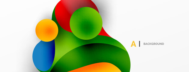 Geometric round shapes and circles abstract background. Wallpaper for concept of AI technology, blockchain, communication, 5G, science, business