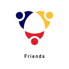 Obraz premium Friends icon vector illustration isolated on white background. Friendship sign. Best friend symbol 