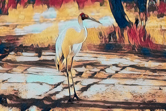 one closeup view of Brolga graphic effect