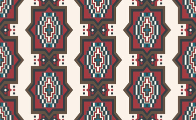 Ethnic arabesque geometric pattern. Vector vintage ethnic geometric shape seamless pattern background. Geometric oriental fabric, textile, interior decoration elements, upholstery pattern.