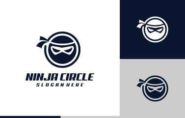 ninja circle unique negative space logo design © wahyu bsbt