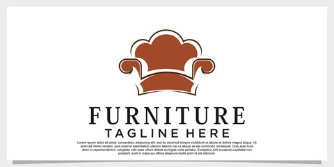 furniture logo design vector with creative concept for your businees