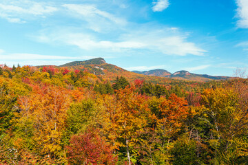 View of the White Mountains from Sugar Hill Overlook in autumn.New Hampshire.USA