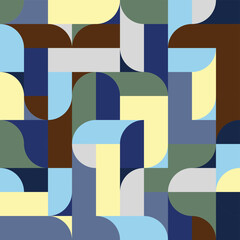 Abstract Seamless Bauhaus Style Geometric Pattern Background