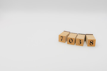 木ブロック　数字　Number　ナンバー　7038