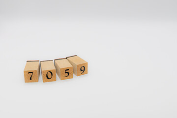 木ブロック　数字　ナンバー　Number　7059