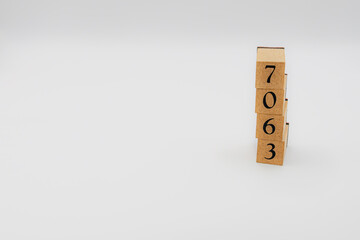 木ブロック　数字　ナンバー　Number　7063