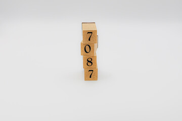 木ブロック　数字　Number　ナンバー　7087