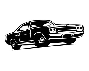 Obraz premium front display american muscle car logo vector suitable for auto industry, badges, emblems, t-shirts. isolated white background