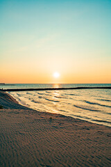 新潟　日本海に沈む夕日