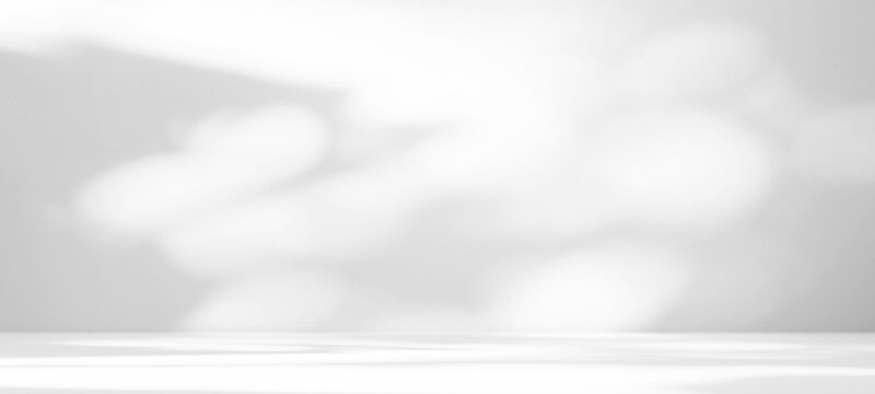 Abstract Shadow Leaves Gray Cement Room Stodio Background,Sunlight Reflection Overlay Backdrop,Blank Counter Bar Floor Room,Empty Table Free Space for add Product presentation,Mock Up Nature Template.