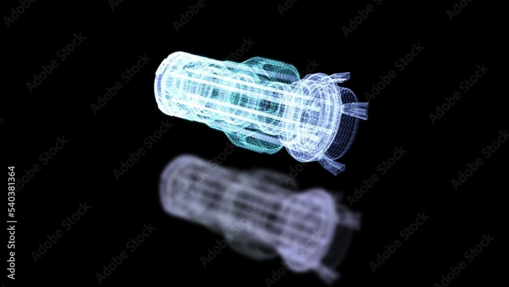 Poster Futuristic motion graphic user interface head up display screen with digital hologram Nuclear Fusion energy simulator and data telemetry information display for digital background