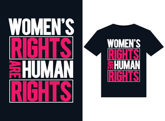 Women's Rights Are human Rights illustrations for print-ready T-Shirts design