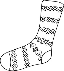 Christmas Cozy Socks Line Illustration