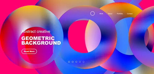 Circles minimal abstract background. Techno or business concept, pattern for wallpaper, banner, background, landing page, wall art, invitation, prints