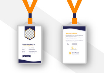 Modern Clean Corporate Office ID Card Template	