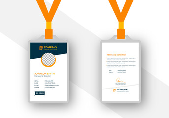 Modern Clean Corporate Office ID Card Template	