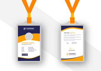 Modern Clean Corporate Office ID Card Template	