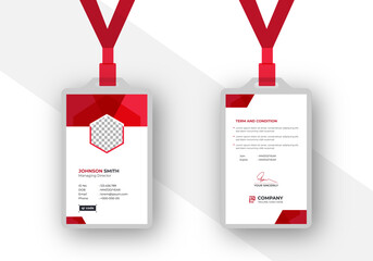 Modern Clean Corporate Office ID Card Template	