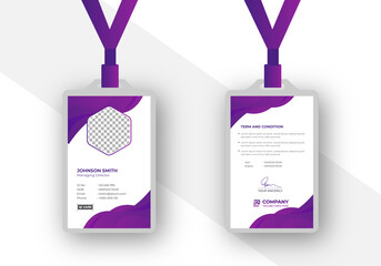 Modern Clean Corporate Office ID Card Template	