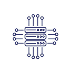 mainframe, server or hosting service line icon