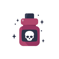 poison bottle icon on white, flat vector