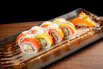 tasty sushi on the plate