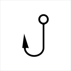 Fishing hook icon , black sign design