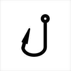 Fishing hook icon , black sign design