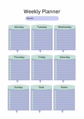 Naklejka premium Weekly Planner