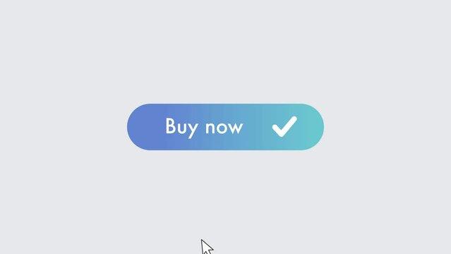 "Buy now" button tag pressed on computer screen by cursor pointer mouse