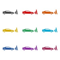 Curbside Pickup icon isolated on white background. Set icons colorful