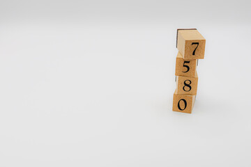 木ブロック　数字　Number　ナンバー　7580