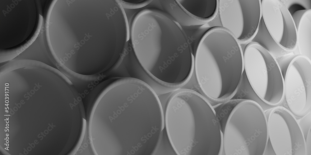 Wall mural white wall with pattern of circles and shadows. 3d rendering backgroun illustration