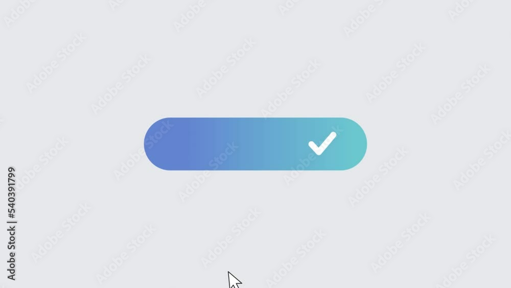 Wall mural blue button tag pressed on computer screen by cursor pointer mouse