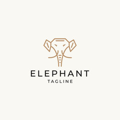 Elephant logo icon design template flat vector