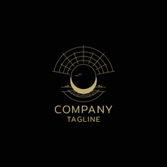 Moon logo icon design template flat vector